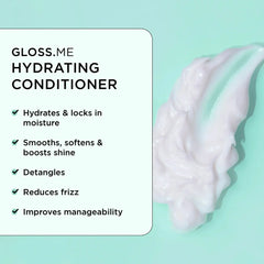 Hydrating conditioner bottle with thick creamy gel swirl