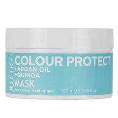 Hair mask jar with turquoise label and white cap, 250 ml