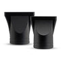 Black hair dryer concentrator and diffuser attachments, two-piece set