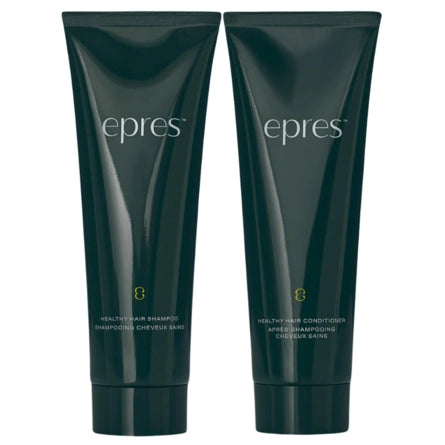 epres healthy hair shampoo and conditioner duo, teal bottles