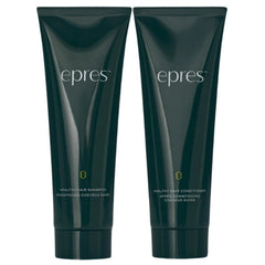 epres healthy hair shampoo and conditioner duo, teal bottles