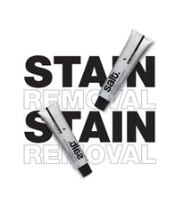 Toothpaste tubes, silver metal tubes with black caps, Salt branding