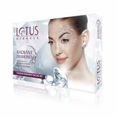 Radiant Diamond facial kit box with model face and Lotus Herbals branding