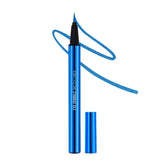 Waterproof sketch eyeliner in blue with pointed tip and black cap