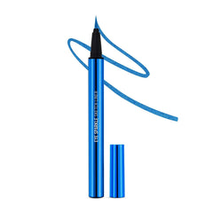 Waterproof sketch eyeliner in blue with pointed tip and black cap