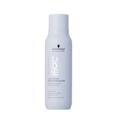 Schwarzkopf BLONDME bond repair purple conditioner bottle, 250 ml