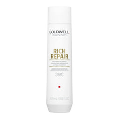 Goldwell Dualsenses Rich Repair shampoo bottle, 300 ml, white with gold label