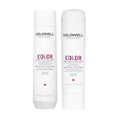 Color Brilliance shampoo and conditioner bottles, white with red label, 300 ml each