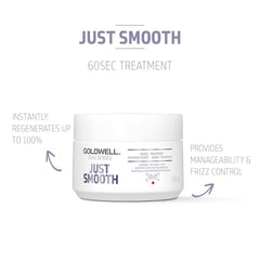 60Sec treatment jar, white, Goldwell Dualsenses Just Smooth label