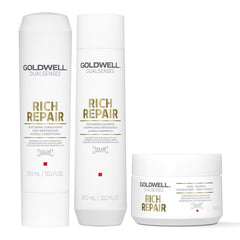 Hair care bundle with Rich Repair shampoo, conditioner, and 60-sec treatment bottles