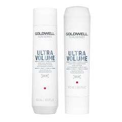 Goldwell Ultra Volume bodifying shampoo and conditioner bundle, two white bottles