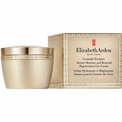 Elizabeth Arden Ceramide Premier eye cream box and beige jar with gold lid