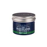 Matt clay hair styling jar with silver lid and dark label