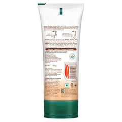 Blackhead clearing walnut face scrub back label on tube, green base, 50 g