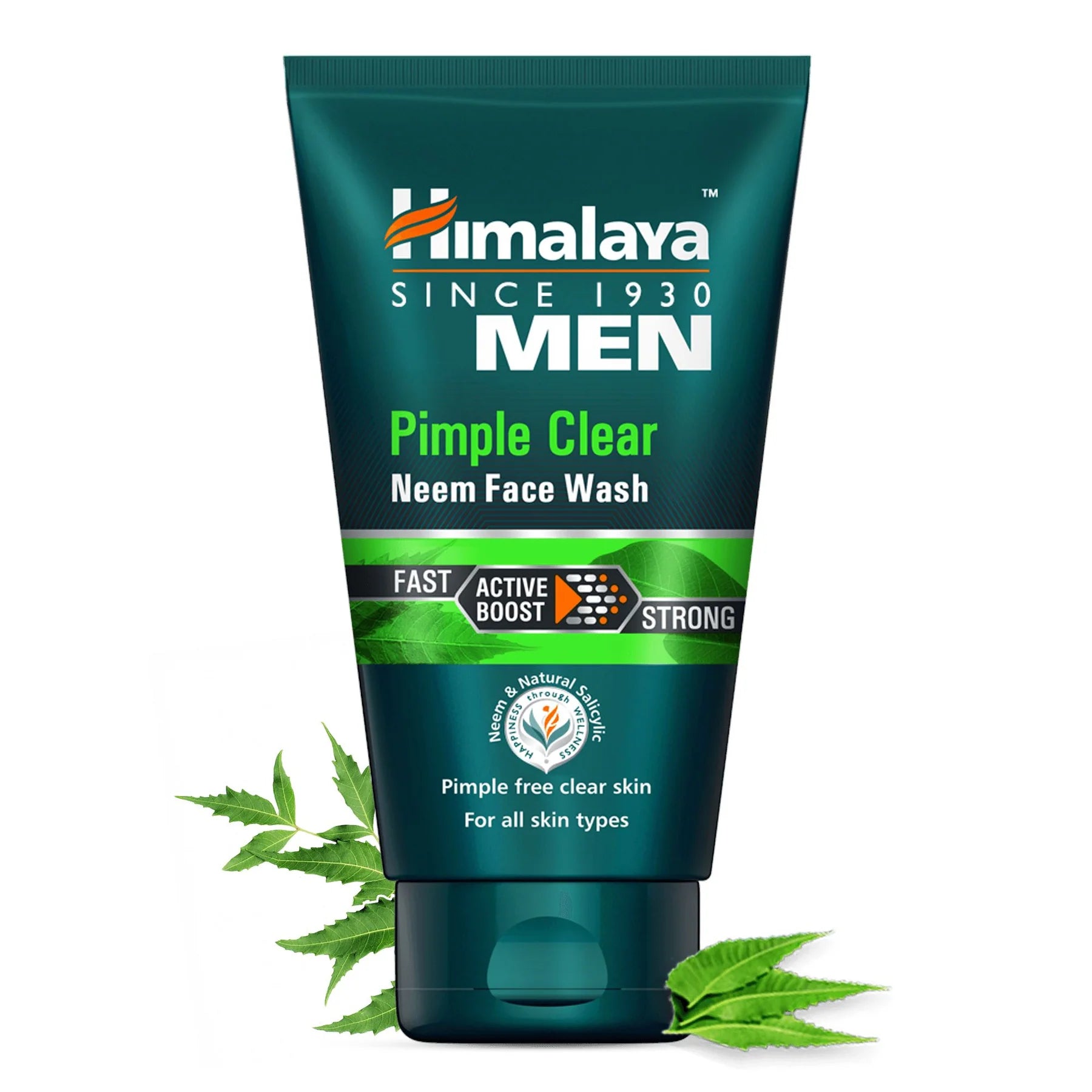 Men Pimple Clear Neem face wash tube, Himalaya brand, green bottle, 100 ml