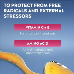 Vitamin C + E and amino acid promotional graphic for NIVEA Cellular serum