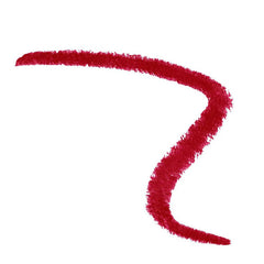 Matte lip crayon lipstick swatch in deep red on a light background