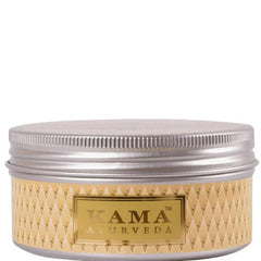 Kama Ayurveda body butter jar, gold patterned lid with central logo label