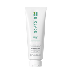 Universal conditioner tube with green BioLage Scalp Sync label, white cap and body