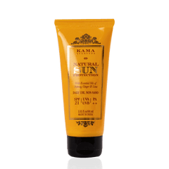 Kama Ayurveda Natural Sun Protection sunscreen tube with SPF 21 front label