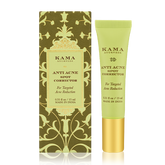 Anti-acne spot corrector tube with lime-green gel and gold base