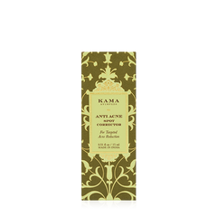 Anti-acne spot corrector box with ornate gold design and lime accents
