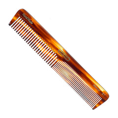 Amber dressing table comb with fine teeth and rounded handle
