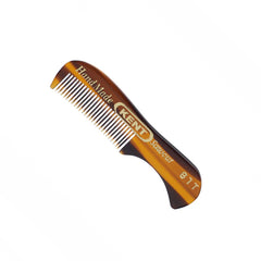 Kent beard and moustache comb with amber handle and fine teeth