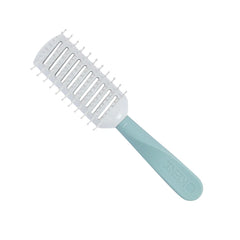 Teal handled vented hairbrush with gray cushioned bristle pad