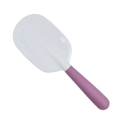 Large paddle hairbrush with purple handle and white cushion back, black bristles
