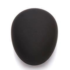Matt black pebble detangling hair brush head with curved oval pad
