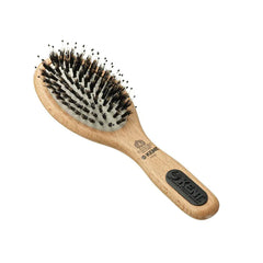 KENT nylon bristle hair brush with wooden handle and small cushion head