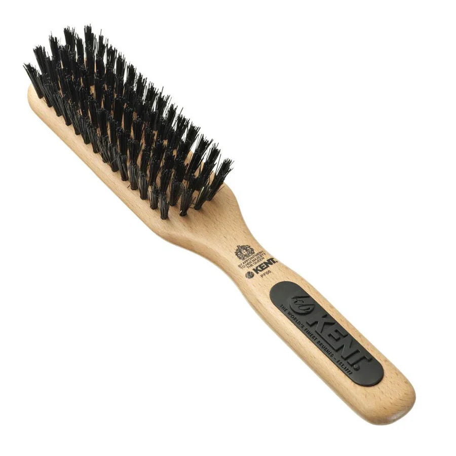 KENT narrow bristle smoothing brush, wooden handle, black bristles