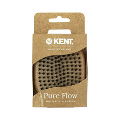 KENT Pure Flow military-style bristle brush with black bristles on wooden base