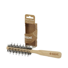 Pure Flow vented bristle hair brush with cardboard pack and wood handle