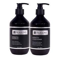 Keratin shampoo and conditioner pump bottles, black bottles