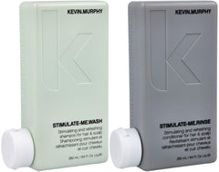 Hair care wash and rinse bottle set, light and gray pouches with caps, 250 ml each
