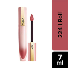 Rose nude liquid lipstick tube with applicator wand and lipstick tip