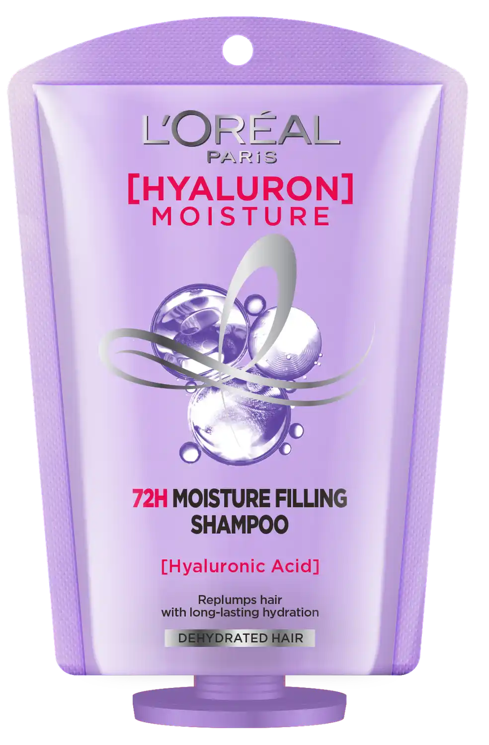 L'Oreal Paris Hyaluron Moisture 72H moisture filling shampoo bottle, purple 25ml