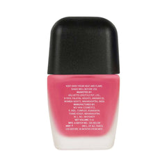 Matte magenta nail lacquer bottle with label text on back