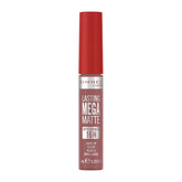 Liquid matte lip colour in red-rose tube, Rimmel Lasting Mega Matte