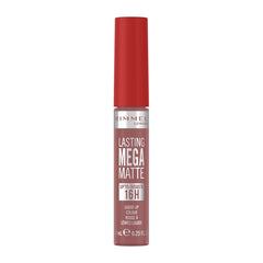 Liquid matte lip colour in red-rose tube, Rimmel Lasting Mega Matte
