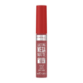 Rimmel Lasting Mega Matte liquid lip colour tube in dark rose matte.