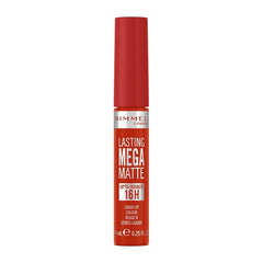 Rimmel London Lasting Mega Matte liquid lip colour in scarlet red tube
