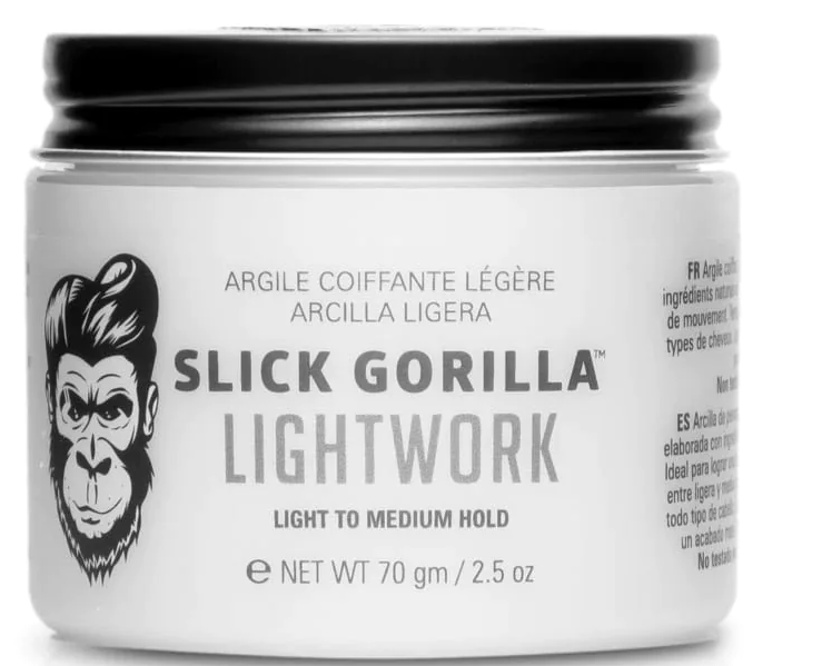 Hair styling clay jar, Slick Gorilla Lightwork, light to medium hold, 70 g