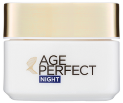 Age Perfect night cream jar with gold lid and white base