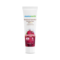 Beetroot Hydraful moisturizer tube, white with beet graphic and pink glow badge.