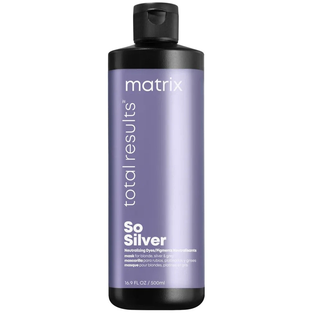 Matrix So Silver hair mask bottle, purple and black, 500 ml, screw cap