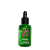 Matrix Food For Soft multi-use hair oil serum bottle, green with black dropper cap
