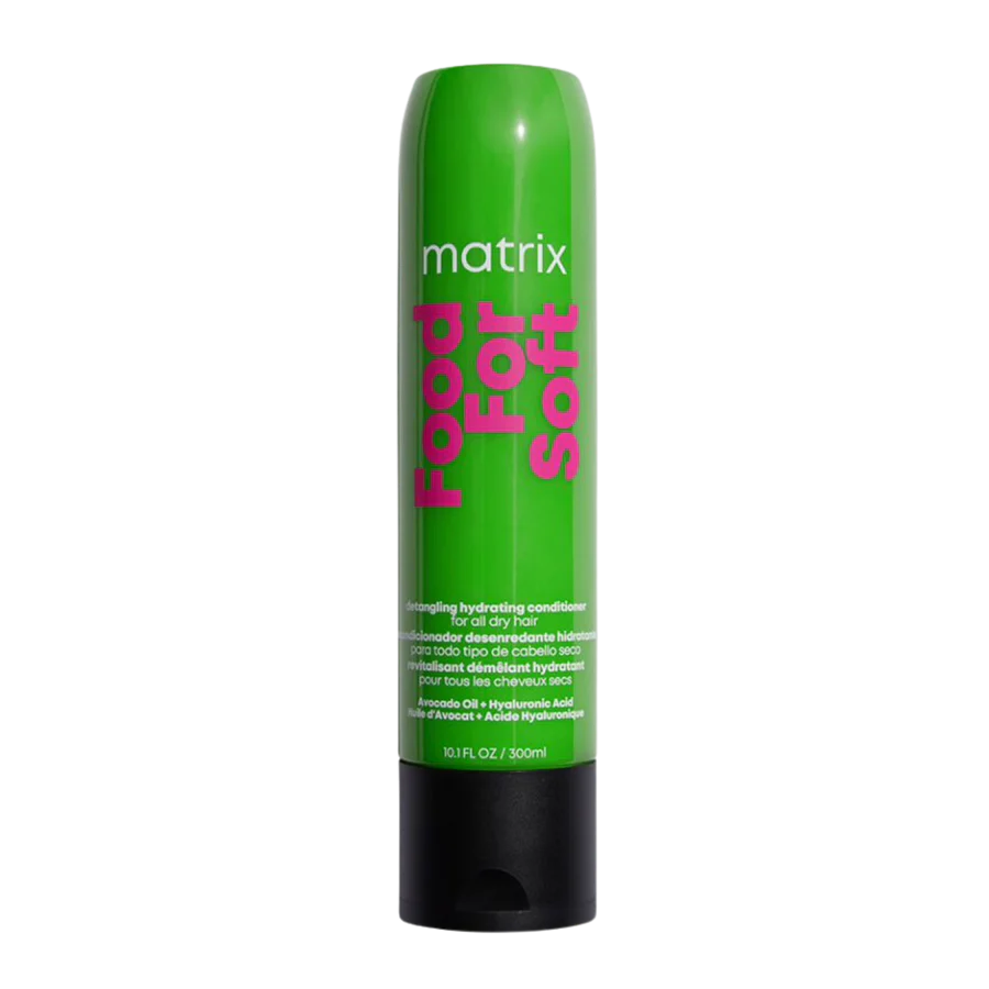 Matrix Food for Soft conditioner bottle, green with black base and flip-top cap